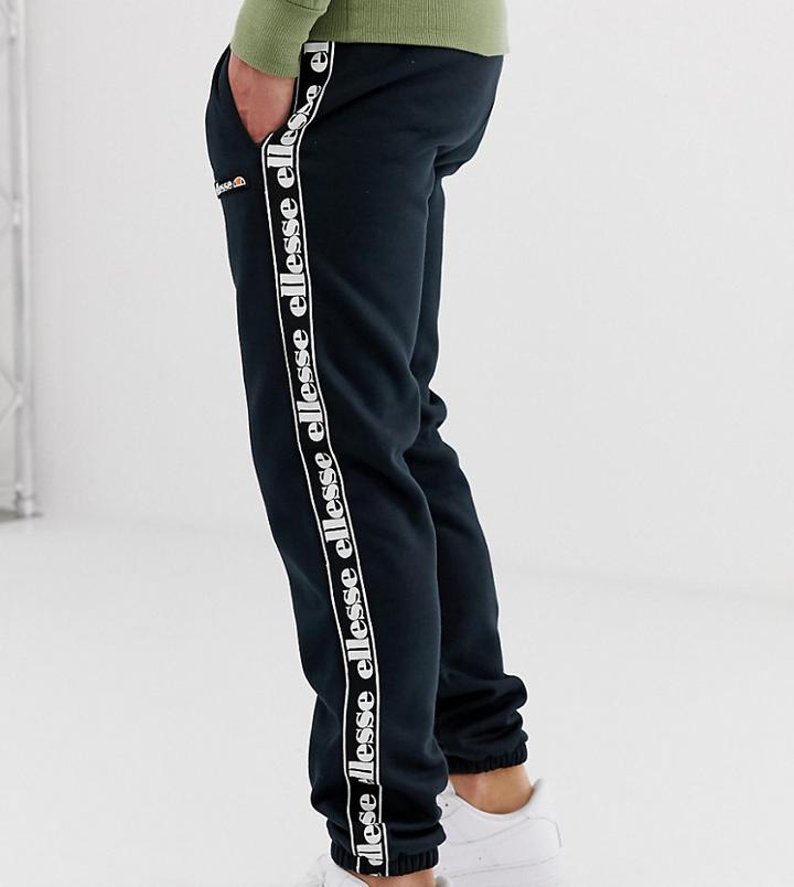 Ellesse Jacopo Recycled Fleece Sweatpants With Taping In Black Exclusive At Asos
