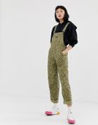 Obey Relaxed Overalls In Animal Print