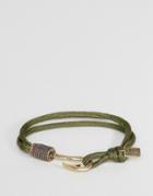 Icon Brand Hook Cord Bracelet In Khaki - Green