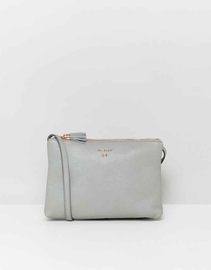 Ted Baker Double Zip Cross Body Bag - Gray