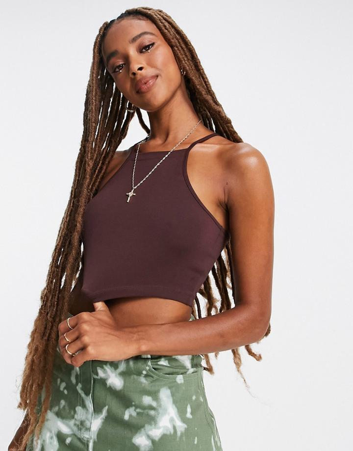 Weekday Meena Tank Top In Brown