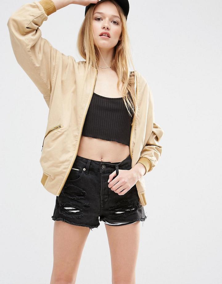 Asos Relaxed Bomber Jacket - Stone