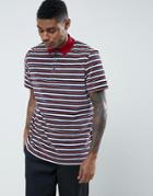 Asos Relaxed Polo Shirt In Towelling With Retro Stripes - Multi