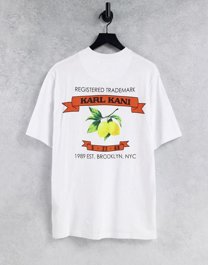Karl Kani Oversized T-shirt With Retro Fruit Logo-white
