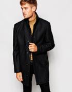 Esprit Overcoat With High Neck - Charcoal