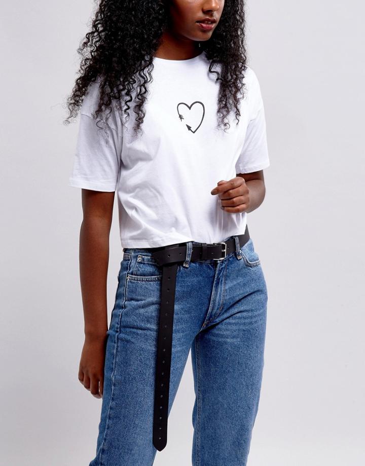 Asos Leather Extra Long Waist & Hip Belt - Black