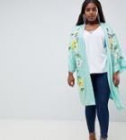 Asos Design Curve Embellished Floral Kimono Jacket - Multi