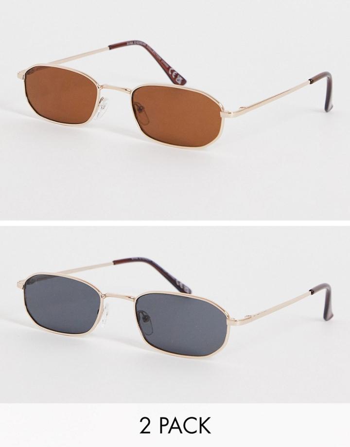 Svnx Two Pack Sunglasses In Brown And Blue-multi