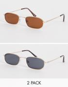 Svnx Two Pack Sunglasses In Brown And Blue-multi