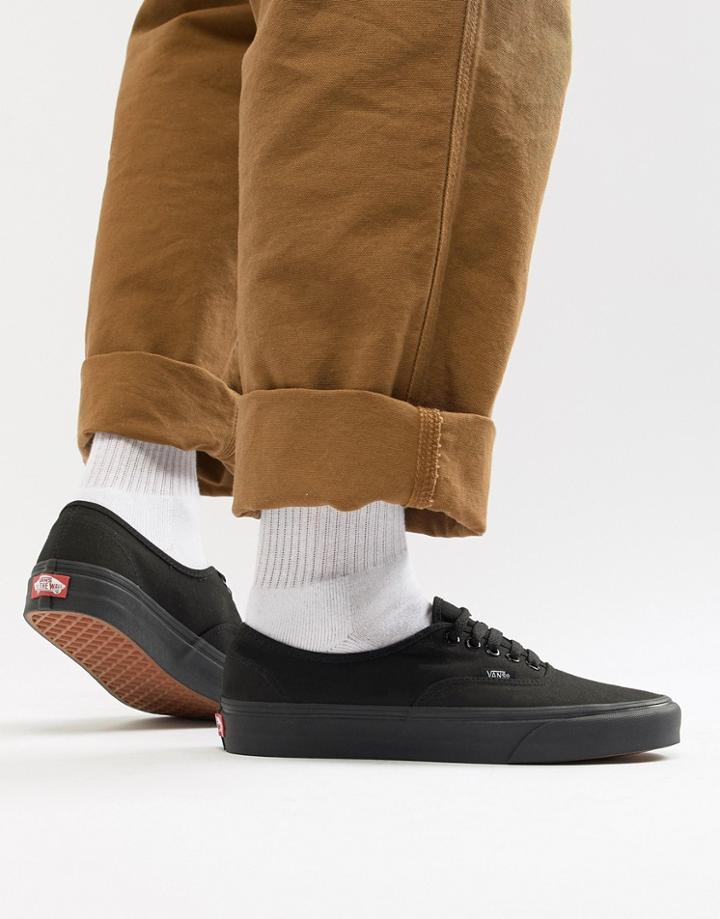 Vans Authentic Sneakers In Triple Black