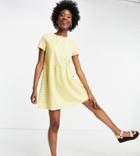 Daisy Street Mini Smock Dress In Gingham-yellow