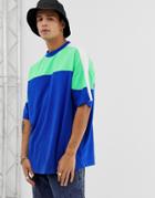 Collusion Cut And Sew Oversized T-shirt In Green - Multi