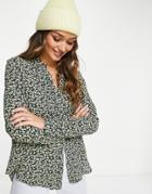 River Island Long Sleeve Floral Print Shirt In Yellow