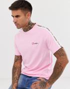 River Island T-shirt With Taping In Pink