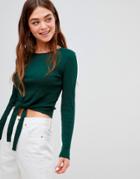 Brave Soul Elmelda Top With Tie Front - Green