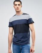 Kiomi T-shirt With Cut And Sew Stripes - Gray