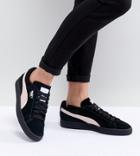 Puma Suede Classic Sneakers In Black With Pink Branding - Black
