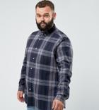 Asos Design Plus Stretch Slim Check Shirt In Gray - Gray
