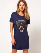 One T-shirt Panther T-shirt Dress - Navy