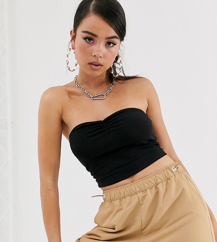 Collusion Bandeau Crop Top In Black