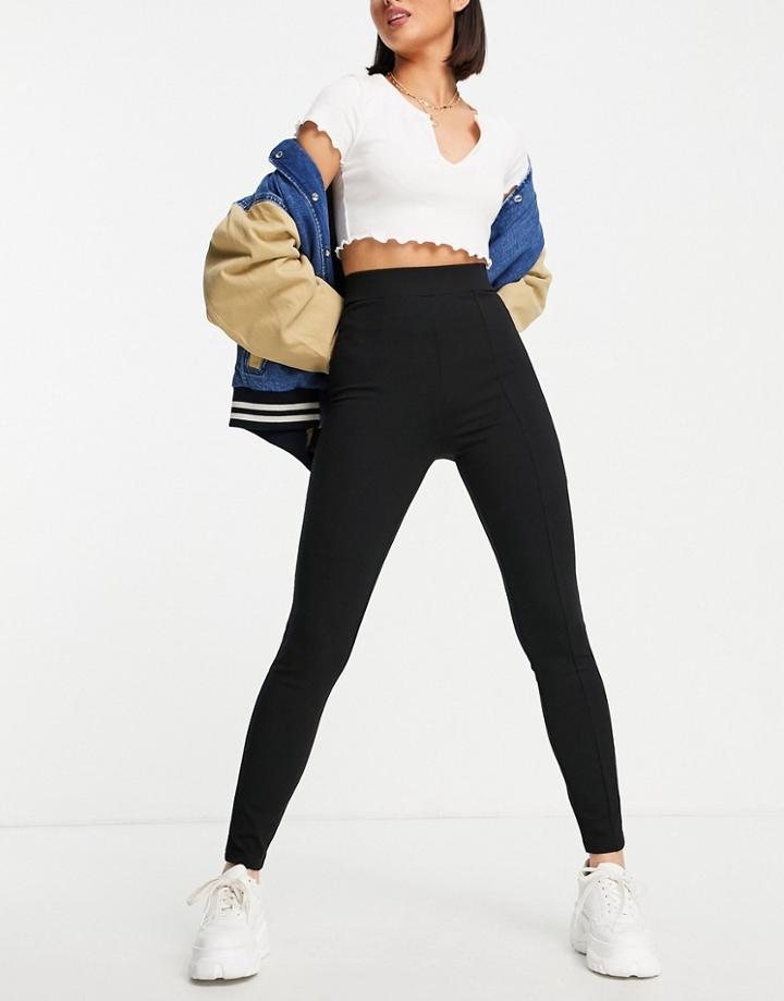 Miss Selfridge Ponte Seam Detail Leggings-black