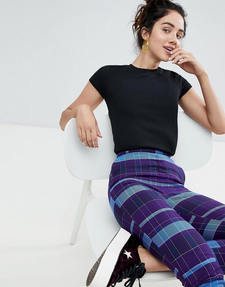 Monki Crew Neck T-shirt - Black