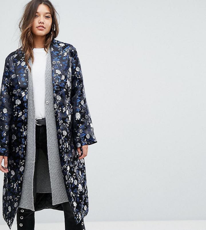 Dolly & Delicious Premium Embroidered Jacquard Maxi Kimono Jacket - Multi