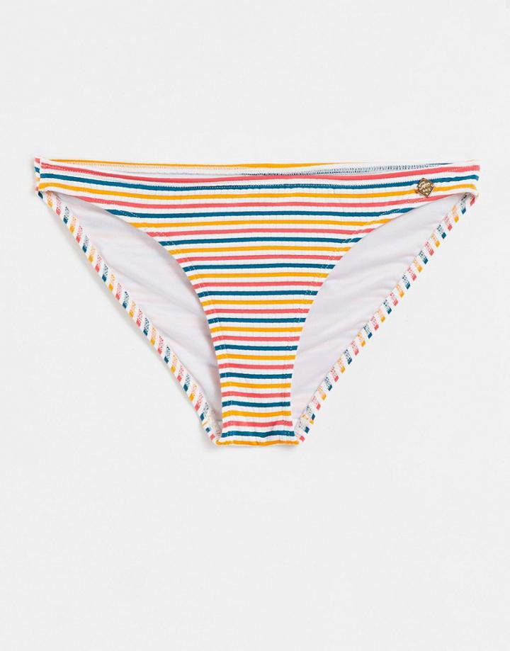 Superdry Cassie Striped Bikini Bottom In Multi