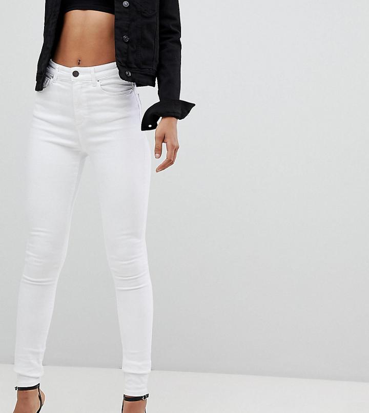 Asos Design Tall Ridley High Waisted Skinny Jeans In White