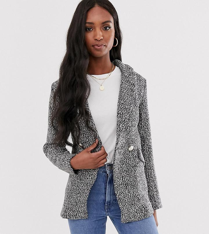 Parisian Tall Longline Tweed Blazer - Gray