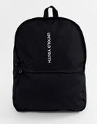 Asos Design Backpack In Black With Untold Youth Slogan