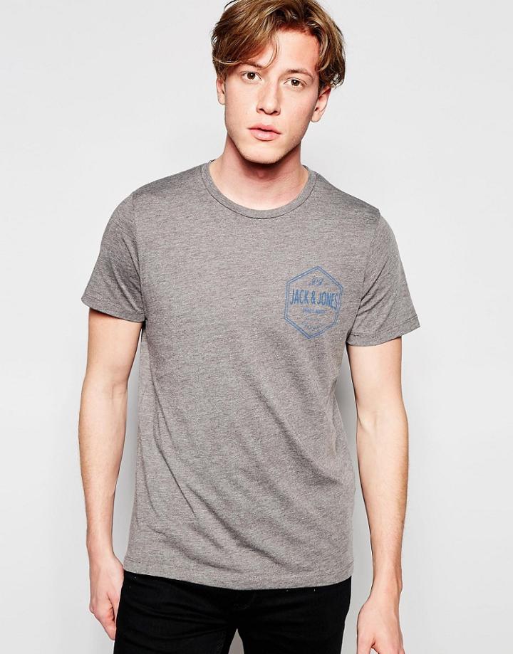 Jack & Jones Chest Logo T-shirt - Gray