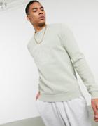 Asos Design Sweatshirt In Washed Green With Mystic Embroidery