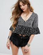 Nobody's Child Crop Top In Mix Print - Multi