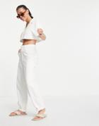 Asos Design Set Cheesecloth Sweatpants In White
