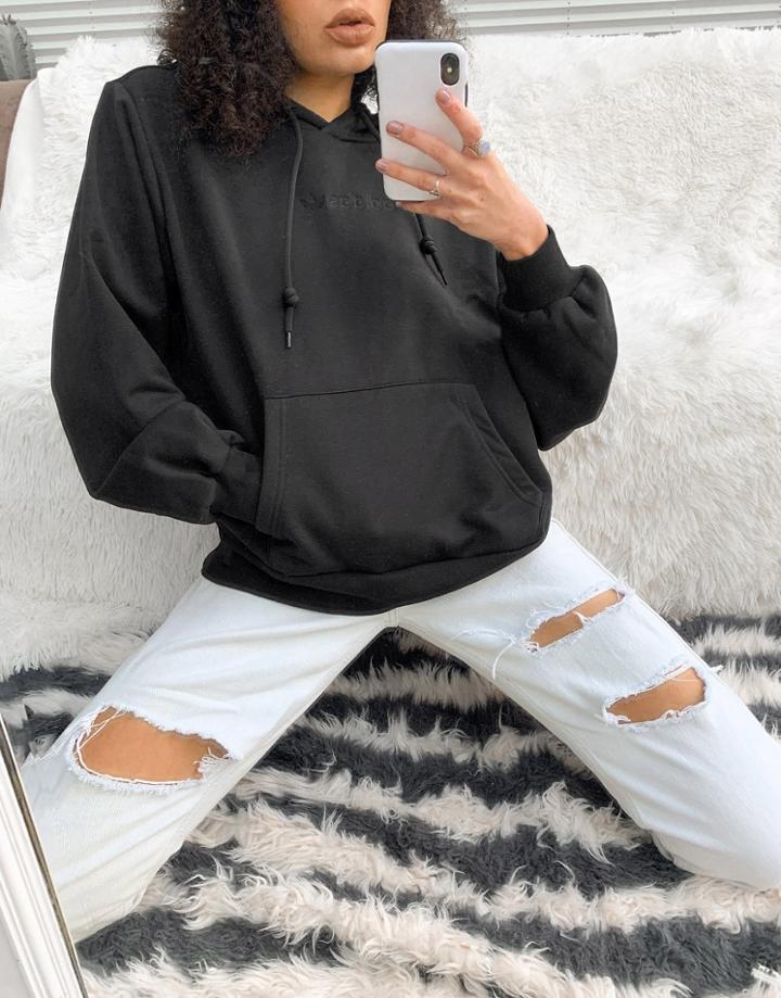 Adidas Originals 'cozy Comfort' Oversized Hoodie In Black