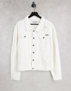 Liquor N Poker Oversized Trucker Jacket In Off White Denim With Distressing - Part Of A Set