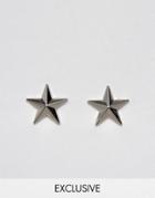 Reclaimed Vintage 3d Star Collar Tips - Silver