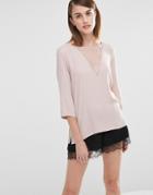Selected Emro Blouse In Lace - Pink