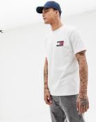 Tommy Jeans 6.0 Limited Capsule Crew Neck T-shirt With Back Print Crest Flag In White - White