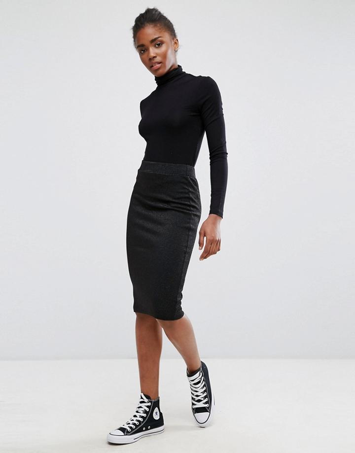 Mbym Ribbed Pencil Skirt - Black