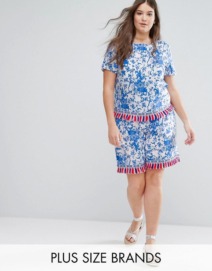 Alice & You Co-ord Short With Tassel Trim - Multi