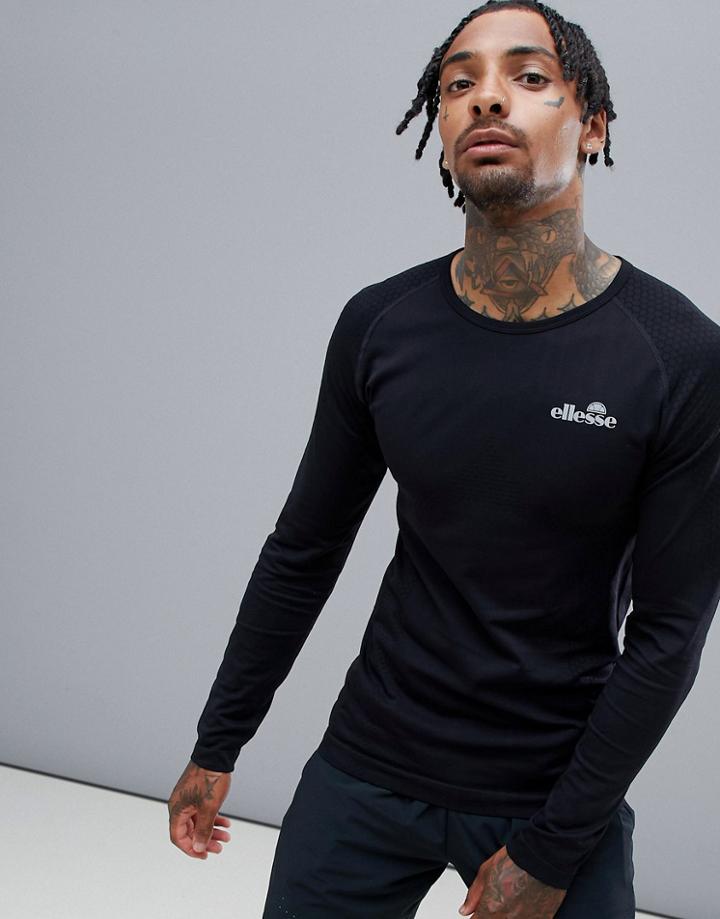 Ellesse Sports Norto Long Sleeve Compression T-shirt In Black - Black