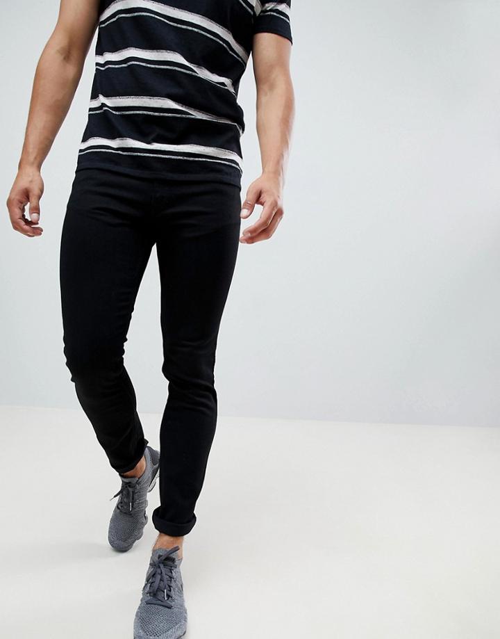 Hugo 734 Skinny Fit 5 Pocket Jean With Stretch In Black - Black