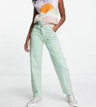 Reclaimed Vintage Inspired 90's Dad Jean With Stepped Waistband In Mint-green