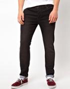 Asos Skinny Jeans With Black Coating - Black