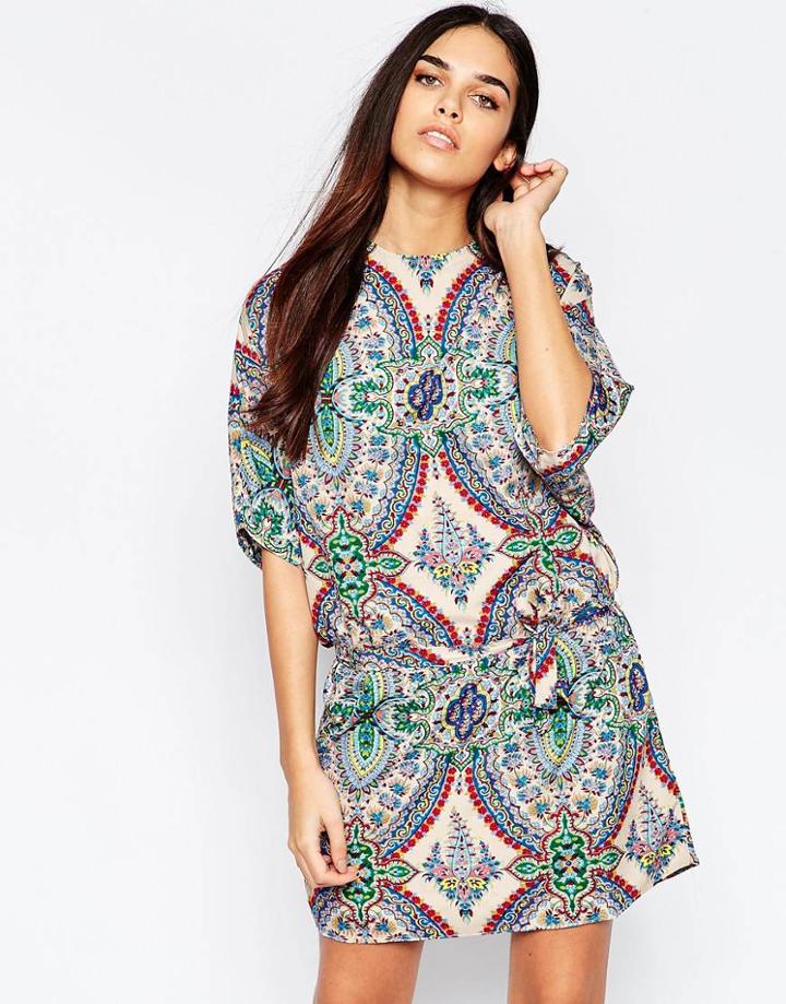 Mela Loves London Mosaic Print Tunic Dress - Multi