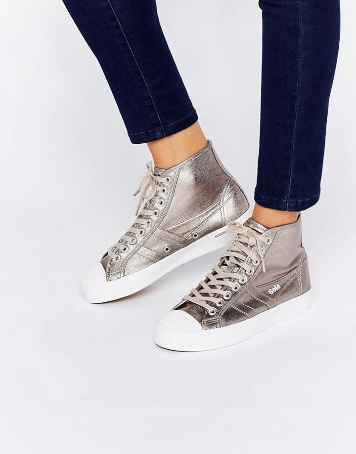 Gola Coaster Metallic High-top Sneaker - Copper