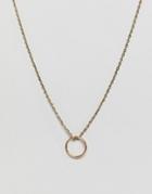 Icon Brand Gold Chain Necklace With Circle Pendant - Gold
