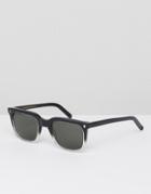 Monokel Eyewear Nelson Round Sunglasses In Black/crystal - Black